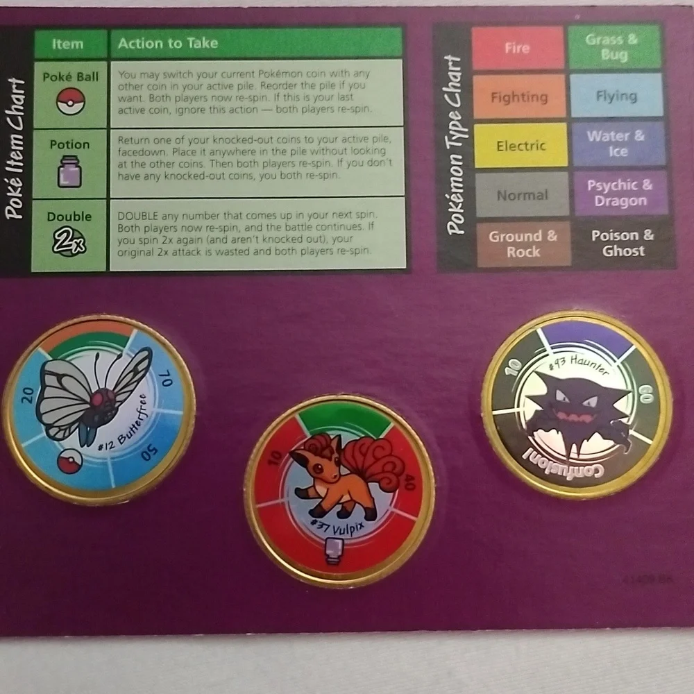 Pokemon Battling Coin Game Packs Hasbro Nintendo Collectible Brass VTG 90s - Picture 14 of 16